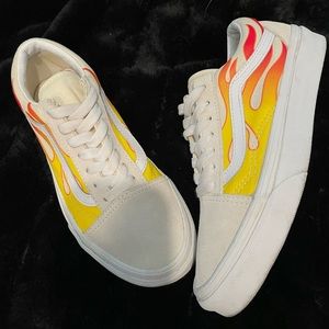 vans old schools white suede & flames - 4